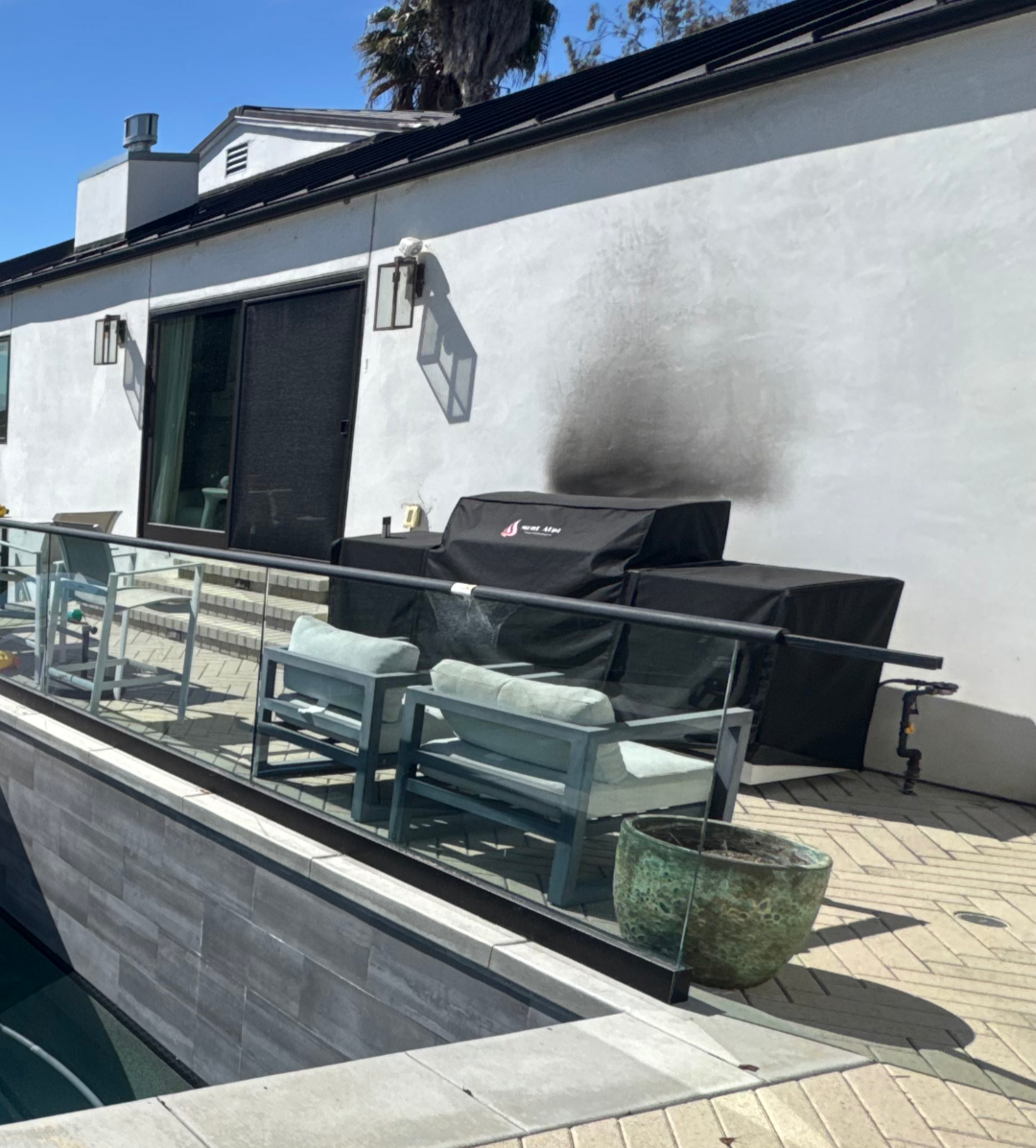 BBQ Smoke Stain Removal Treatment – Costa Mesa, California