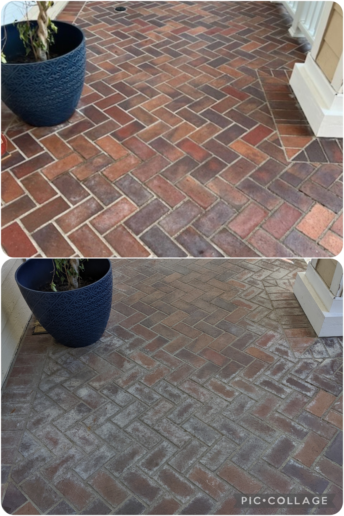 Efflorescence and hard water deposit removal from brick surfaces.