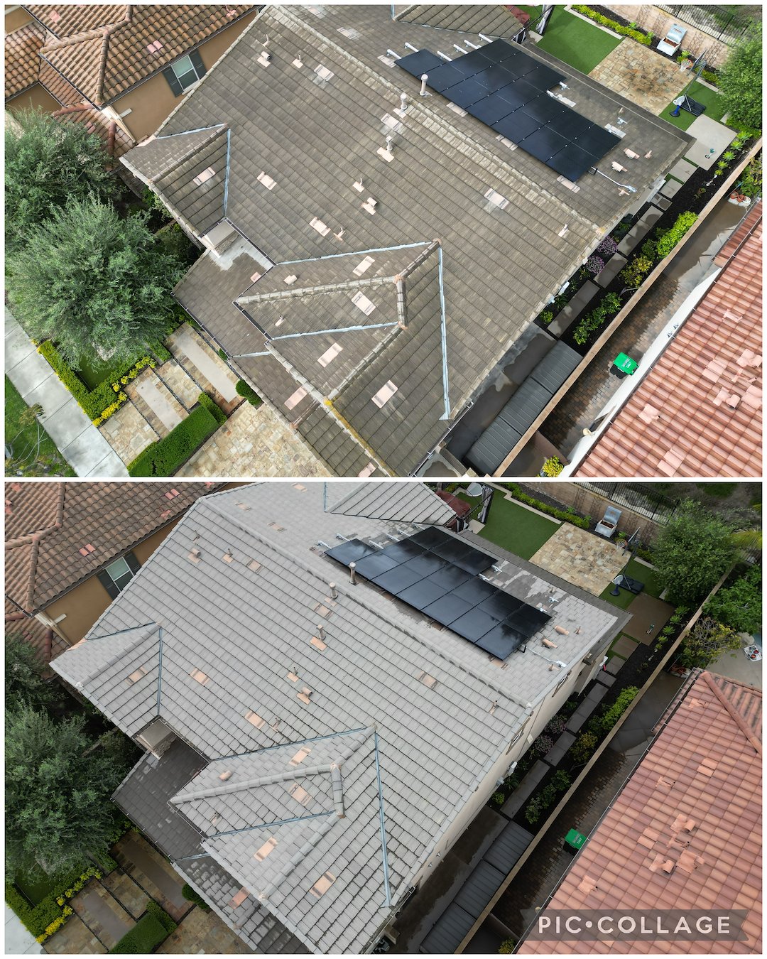 Roof cleaning in Orange county California by roof cleaning experts G Power Washing OC 