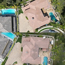 Tile-roof-cleaning-using-soft-washing-method-in-Laguna-Niguel-California 1
